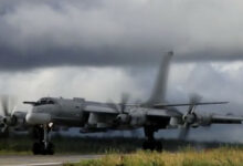 قاذفة روسية من طراز Tu-95MS خلال الطلعة قبالة شمال النرويج - المصدر وزارة الدفاع الروسية عبر The Barents Observer