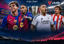 برشلونة وريال مدريد وأتلتيكو مدريد في تصميم يورو تايمز عن الدوري الإسباني