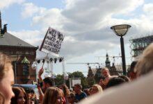 Illustrative photograph of a public demonstration; not the Copenhagen incident of October 2026