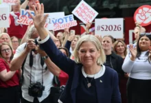 Magdalena Andersson خلال الحملة الانتخابية السويدية 2026