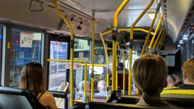 Illustrative photograph of passengers inside a bus; not the Bergen incident