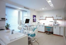 Dental treatment room illustrating Norway dental care reform; stock photograph