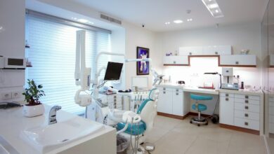 Dental treatment room illustrating Norway dental care reform; stock photograph