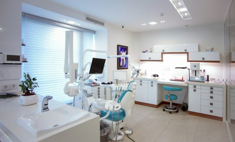 Dental treatment room illustrating Norway dental care reform; stock photograph