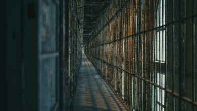 Prison corridor stock photograph illustrating Norwegian prison officer training