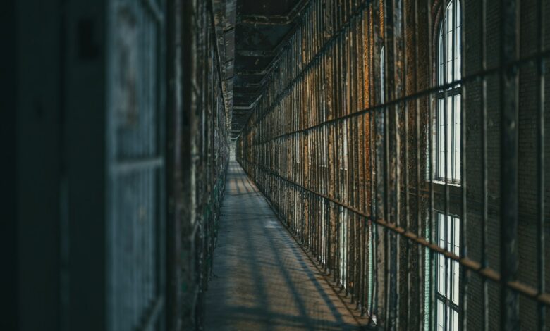 Prison corridor stock photograph illustrating Norwegian prison officer training