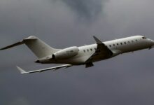 طائرة بومباردييه Global 6000 من الطراز الذي تستند إليه GlobalEye، صورة توضيحية وليست الطائرة السويدية المكشوف عنها