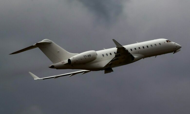 طائرة بومباردييه Global 6000 من الطراز الذي تستند إليه GlobalEye، صورة توضيحية وليست الطائرة السويدية المكشوف عنها
